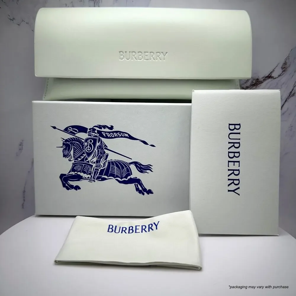 New Burberry Sunglasses Black Cat Eye Check Arms Gold Hardware Womens BURBERRY